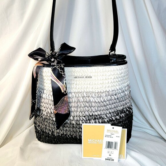 Michael Kors Pratt Medium Ombré Straw Shoulder Bag, NWT,Retails $448, W/Dust Bag - Picture 1 of 9